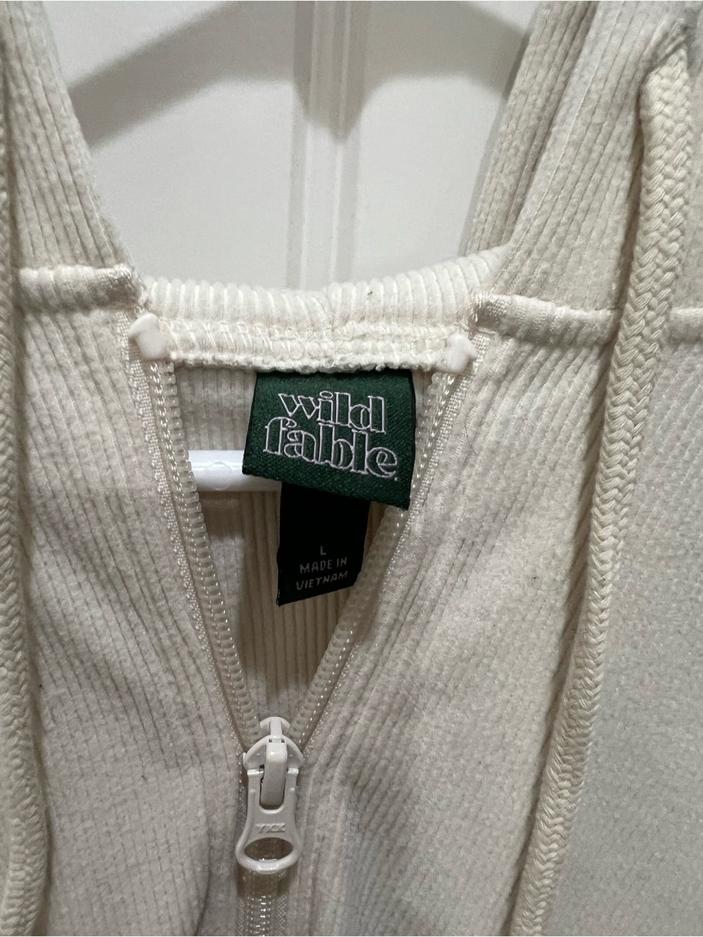 wild fable Cropped Zip Hoodie in Cream - Picture 6 of 8